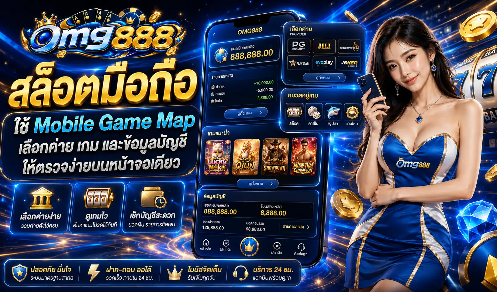 สล็อตมือถือ ใช้ Mobile Game Map เลือกค่าย เกม และข้อมูลบัญชีให้ตรวจง่ายบนหน้าจอเดียว